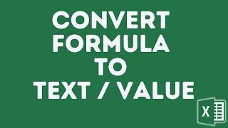 How to convert formula to Text / Value in Excel