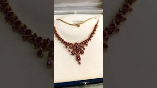 Gold Ruby necklace and earrings