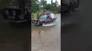 Dangerous Crossing of Pandi River with Land Cruisers in Kimbe, West New Britain Province - PNG