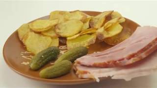 Картофельные чипсы с ножом ЦайДао. B-roll  видео. Potato chips with Cai-dao knife. #shorts