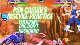 MvC2 -  PSN Casuals - Khaos vs DucDont and Kachorro (MSCyke Practice) 06/15/24