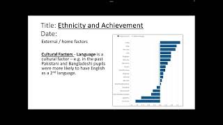 Ethnicity and achievement in education. GCSE sociology