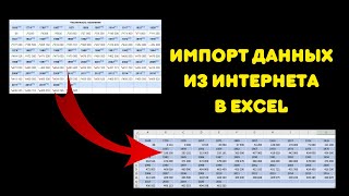 Импорт данных из интернета в Excel