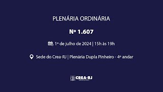 Sessão Plenária Ordinária nº1.607