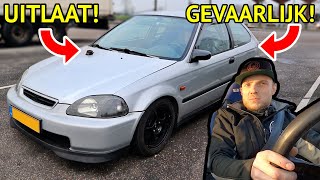 BIJNA *CRASH* IN ONZE SNELLE HONDA CIVIC!