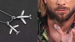 Sterling silver airplane necklace for men | Emmanuela® men's jewelry