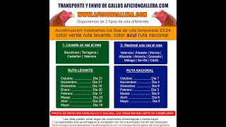 transporte de ejemplares aficion gallera