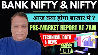 Nifty, Bank Nifty Technical / Data,  Pre- Market Update at 7 am,    7 -Oct -2024