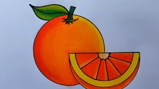 How to Draw Orange🍊 Easy step🍊orange drawing || Orange Fruit Draw for Kids||viral video