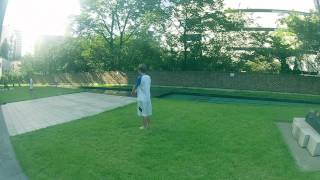 Tricking|Martial arts.  Drilling some tricks on the grass.