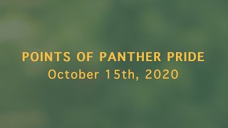 Points of Panther Pride | October 15, 2020