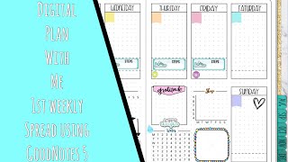 Digital Plan with Me 1st Weekly Spread using GoodNotes 5