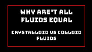 Different types of IV fluids | Crystalloid vs Colloid