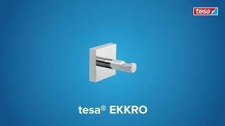 How to apply the angular, chromed tesa® Ekkro towel bar