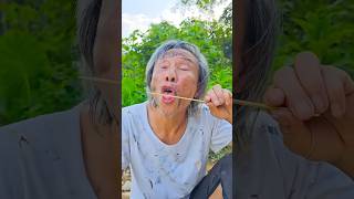 Kind Grandpa Eats Candy Skewers and the Funny Ending #shorts