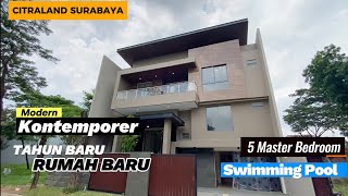 Tahun Baru Rumah Baru !!! Modern Kontemporer di Bukit Golf Citraland Surabaya, Ada Swimming Pool