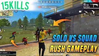 Solo vs Squad Crazy 😧 Game Play ⏯️ 15 Kills 🎯| Must Watch Garena free fire 🔥| BELLO 2.7