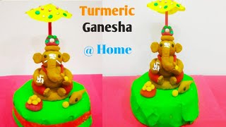 Dhothi Draped Ganapathi Idol with Umbrella Making Step by Step | Turmeric Ganesha