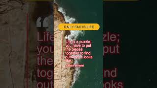 Life is a puzzle; you have to put the pieces together to find out what it looks like. #Short