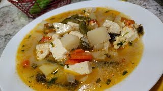 Caldo de Papas Con Queso y chile poblano./Sopa de Papa/Potato Broth with cheese.