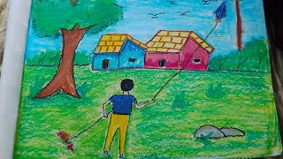 Class 1 drawing class Scenery Drawing For Kids//Baby Drawing//How to draw//✍️📙✏️🖌️