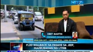 Diskusyon - LTFRB approves Php 1 rollback in jeepney fare