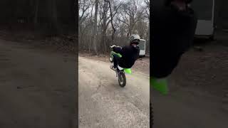 Wheelie on NEW klx110!#dirtbike #shorts