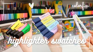 ✨aesthetic highlighter swatches✨| colorfin swatches compilation