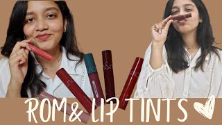 💄Rom& Lip Tints ❤️ Swatches+ Mini Review💄💋   #lipswatch #liptint #lipstain