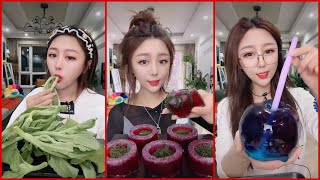 [ Hot girl mukbang]Asmr fruit,chocolate cream,rainbow candy, |Eating jelly|Eating sounds #15