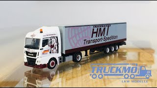 HMT Transportorganisation MAN TGX XLX Euro 6 Planenauflieger 941143 Herpa  Lkw Modell TRUCKMO