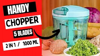 unboxing of handy chopper / review & demo / 2 in 1 /  5 blades /1000 ml / vegetable/fruits chopper/