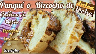 🍞Como hacer BIZCOCHO O PANQUÉ RELLENO DE DULCE DE LECHE