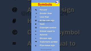 Symbols in English #shorts #vocabulary