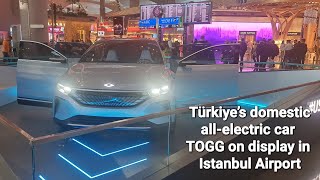 Türkiye’s domestic all-electric car TOGG on display in Istanbul Airport, Türkiye