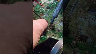 soldering jumper into the broken board