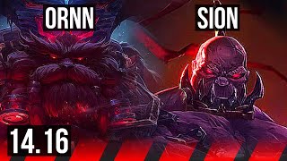 ORNN vs SION (TOP) | 8/3/9, 500+ games | EUW Master | 14.16