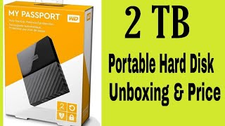 western digital portable passport size 2TB hard disk unboxing ,price