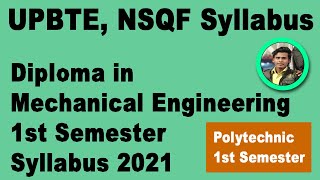 BTEUP Diploma in Mechanical Engineering 1st Semester Syllabus | Polytechnic 1st Semester Syllabus