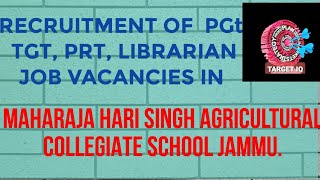 RECRUITMENT OF PGT,TGT,PRT, LIBRARIAN,& NON TEACHING STAFF 2023.