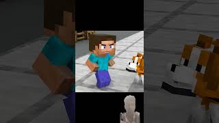 Baby Steve teases the dog and the ending 😁😂 #babyzombieminecraftanimation