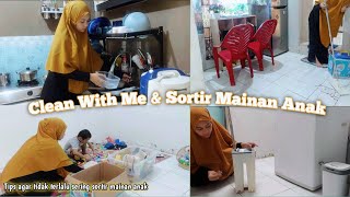 CLEANING MOTIVATION || BERSIH-BERSIH BEBERES RUMAH SUPER BERANTAKAN | TIPS SORTIR MAINAN ANAK | ASMR