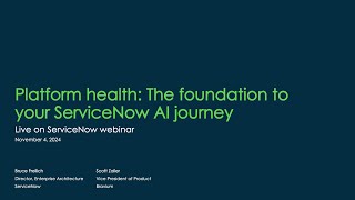 Platform health: the foundation to your ServiceNow AI journey