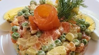 Быстрый и вкусный салат с сёмгой Танина Кухня