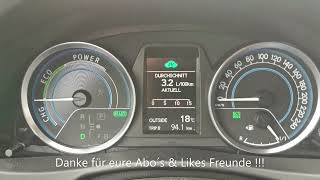 Erstaunlich !!! Toyota Auris Hybrid !!! Der von mir minimalste erziehlte Verbrauch XY9777