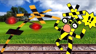 大暴れ　Fumikiri Railroad crossing ふみきりカンカンアニメ　踏切　various railroad crossing