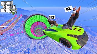 SHINCHAN, FRANKLIN, & CHOP FACE THE ULTIMATE MEGA RAMP & CRAZY BIKE JUMP RACE in GTA 5!