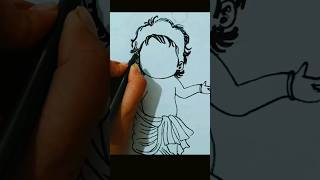 Bal Krishna Drawing #ytshorts  #pragyaartzone