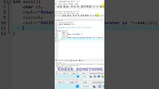 program to find ASCII value of any Character using C/C++ | #shorts #short