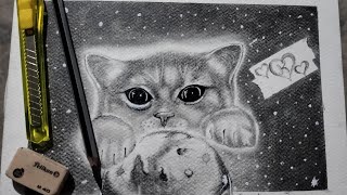 Un lindo gatito #art #amor #gatitos #drawing